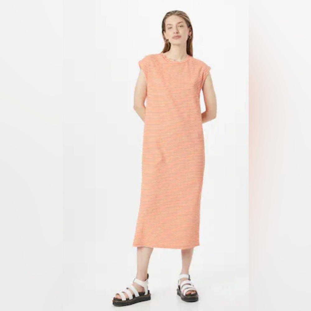 FRNCH PARIS  'ANTONELLA' Dress in Orange Stripe Cotton, Sz Small NWOT